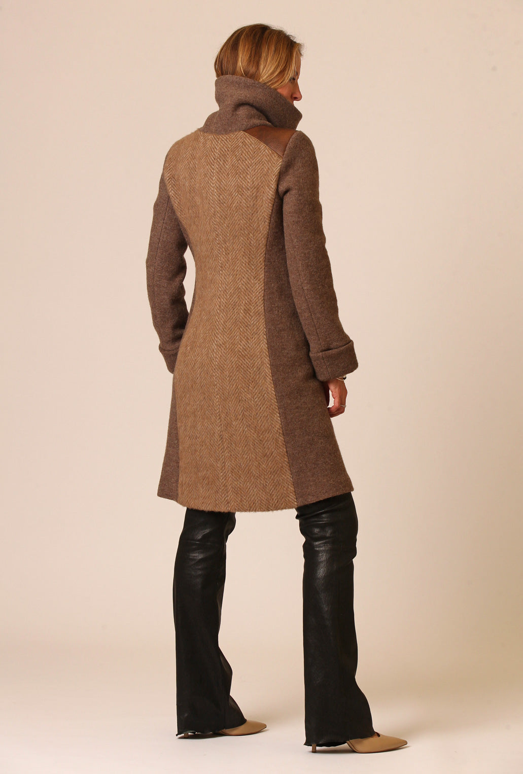 COWL NECK COAT · honey alpaca