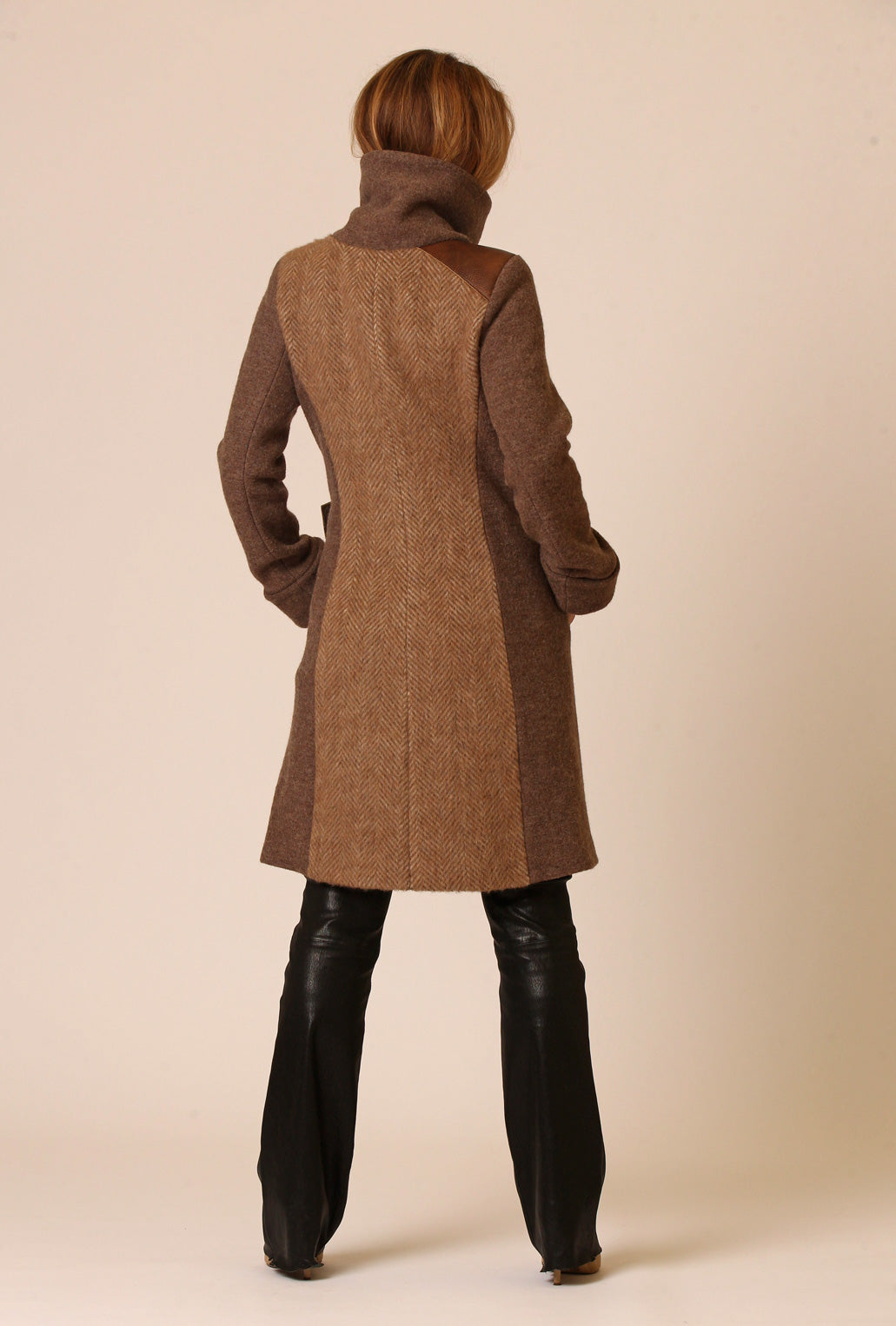 COWL NECK COAT · honey alpaca