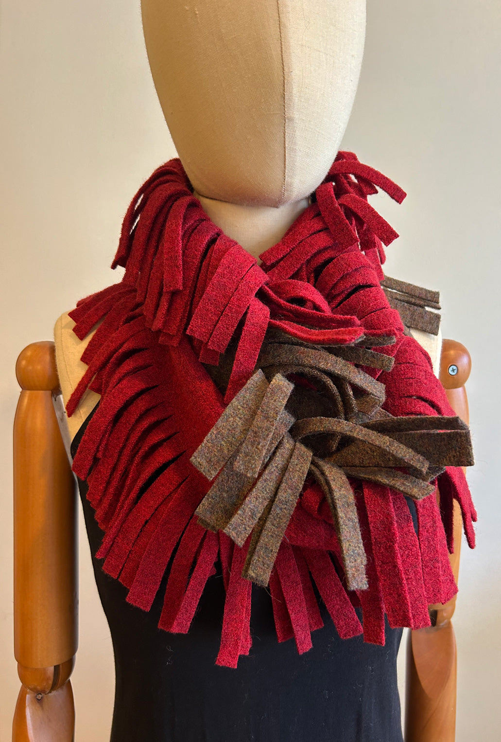 POMP SCARF · ruby & patina