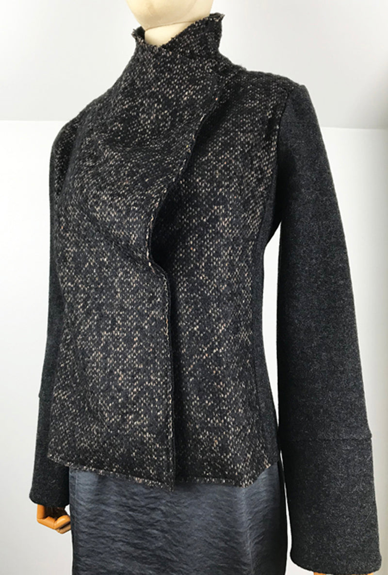 dark gray alpaca and merino short jacket