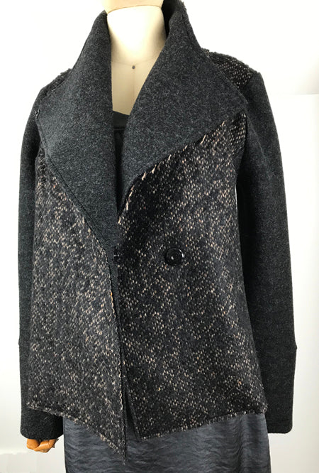 shawl collar alpaca jacket