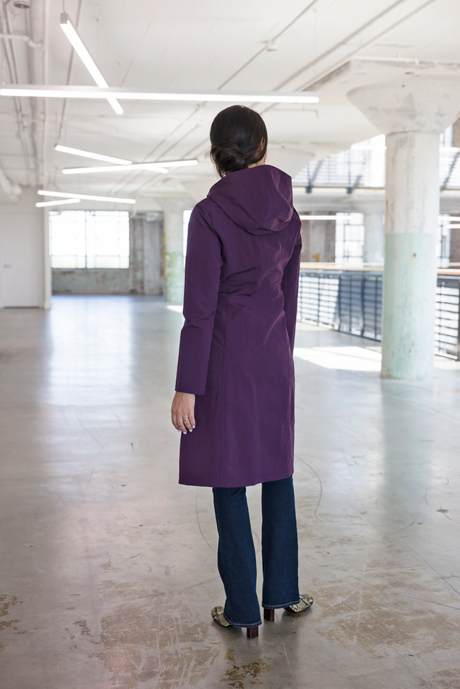 HOODED COACH RAINCOAT · iris