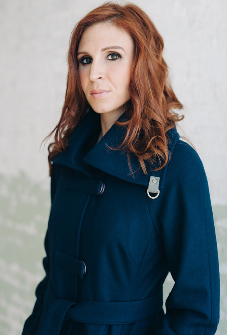 CROSSBAR RAGLAN COAT Navy Melton