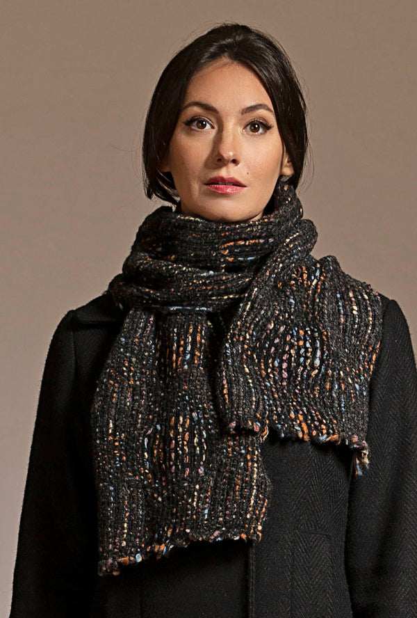 multi color gray yarn scarf