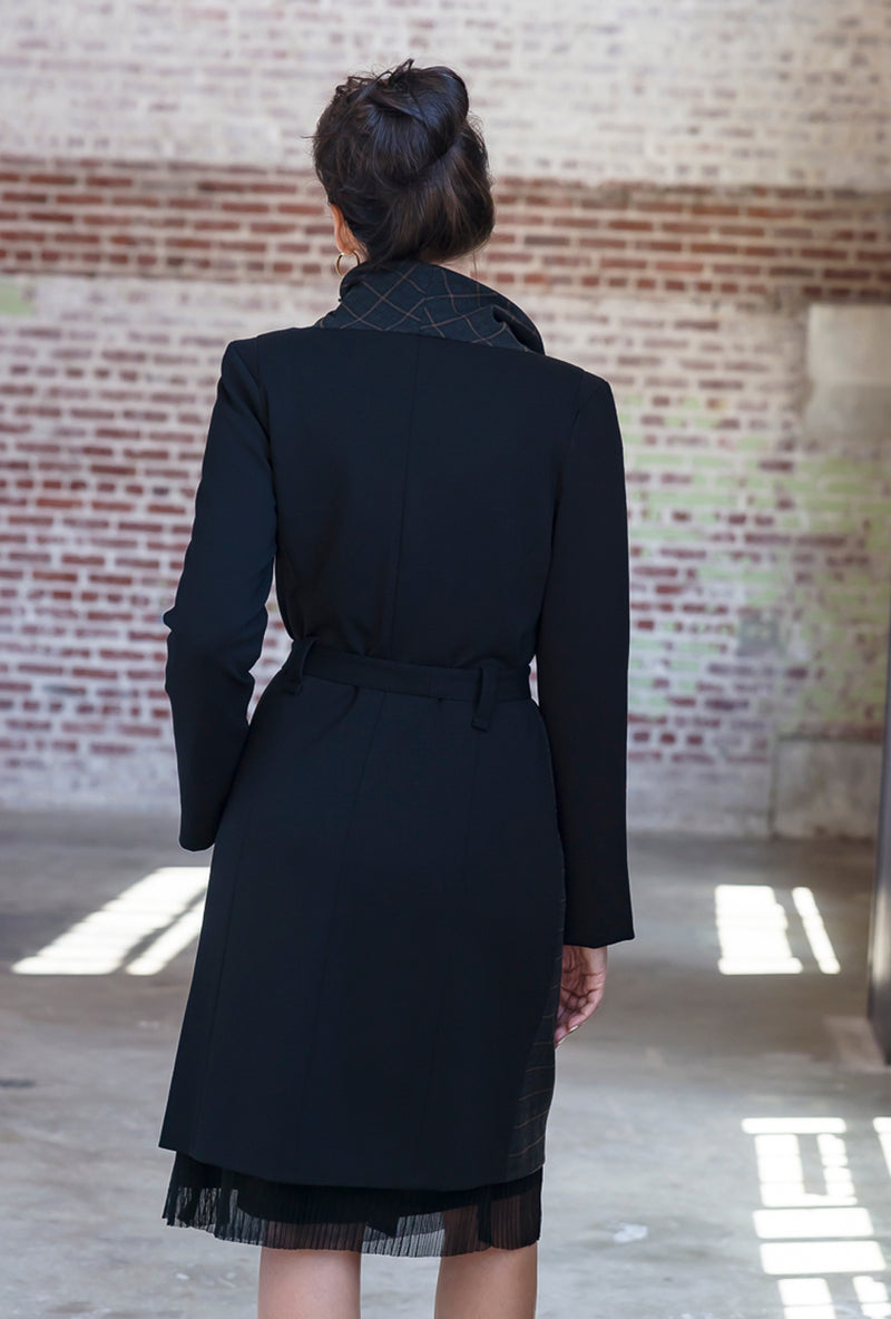 MALYN ASYMMETRICAL COAT Japanese Char Plaid