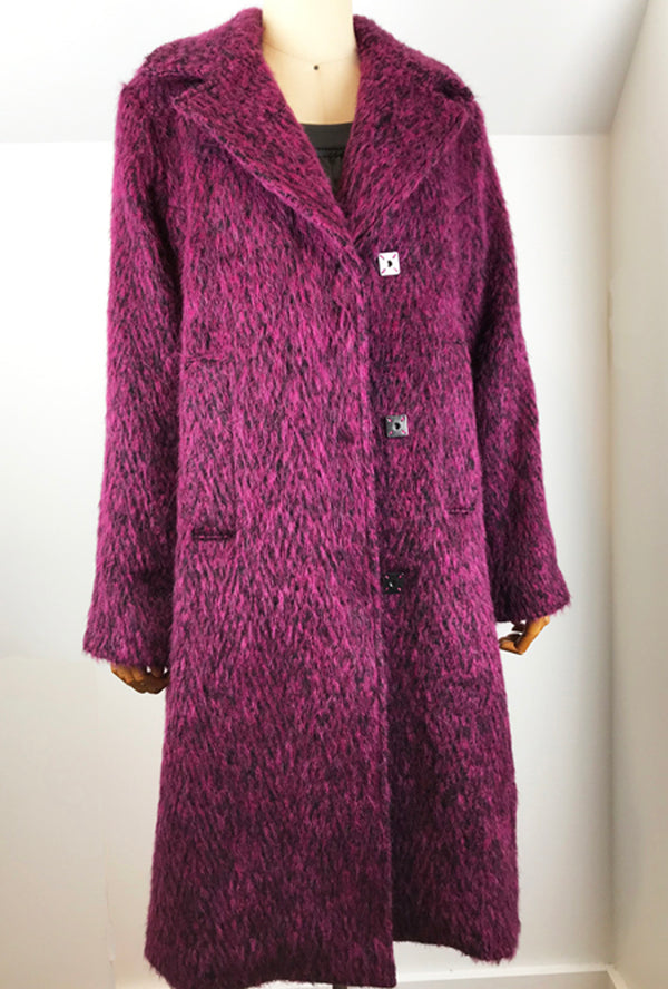 square snaps on alpaca women's coat