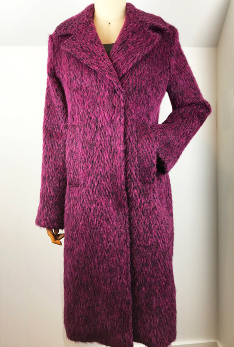 fuchsia alpaca women's winter coat