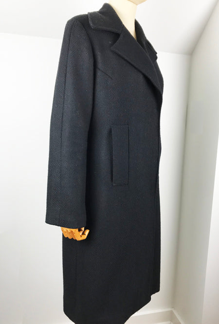 black herringbone women's coat