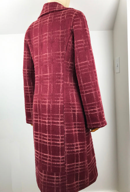 back of women's flocked wool coat